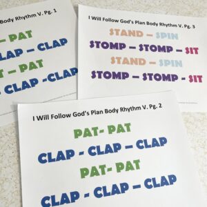 This fun I Will Follow God's Plan Body Rhythm is a great movement activity for singing time with a pattern of 6 different actions to use for LDS Primary Song leaders teaching this Come Follow Me New Testament song.