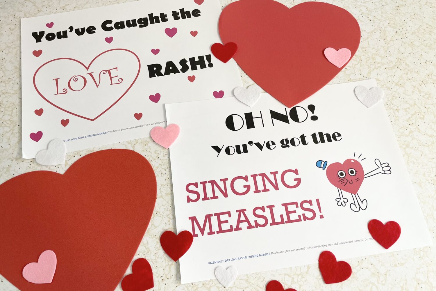Love is Spoken Here Heart Attack 4 This fun Valentine's Day Love Rash and Singing Measles activity is a fun way to review any primary song by awarding singers with singing measles for LDS Primary Music Leaders Come Follow Me New Testament.