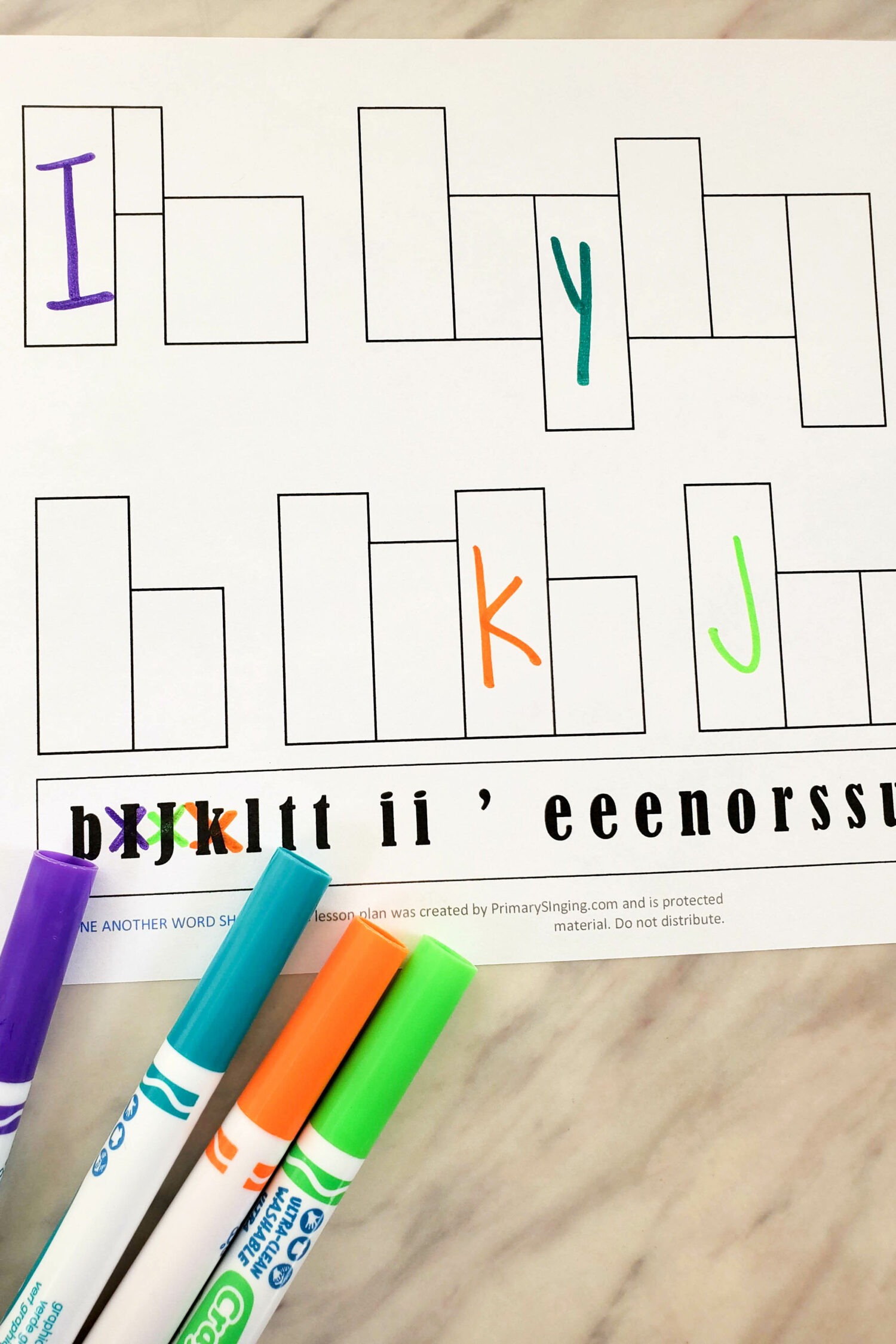 I'm Trying to Be Like Jesus Word Shapes unique singing time idea to have the children help to crack the letter shapes code and solve the hidden message while you sing this LDS Primary song! Printable song helps for Primary Music Leaders / Choristers.