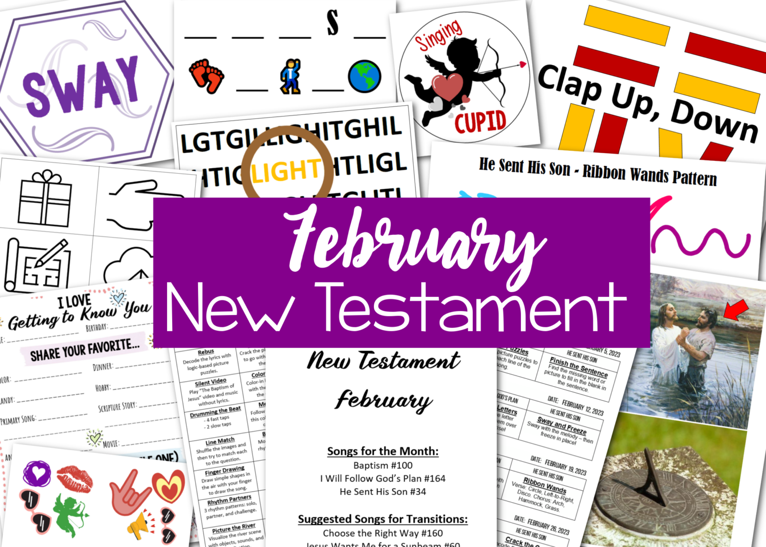 February New Testament Primary Songs list