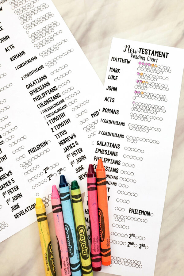 Color-in New Testament Reading Tracker Printable