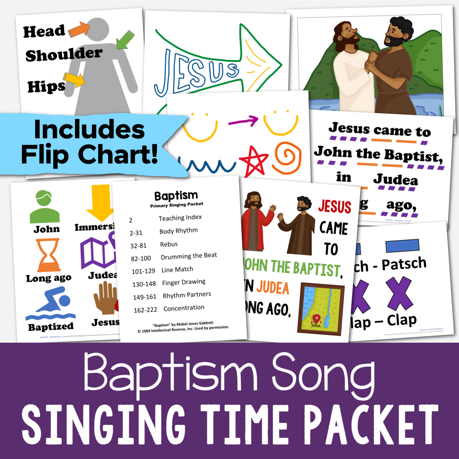 Baptism Body Rhythm Pattern 7 Baptism singing time ideas printable packet of song helps teaching helps. Includes body rhythm, picture rebus puzzle, drumming the beat, line match, finger drawing, rhythm partners, and concentration lesson plans. For LDS Primary music leaders and families.