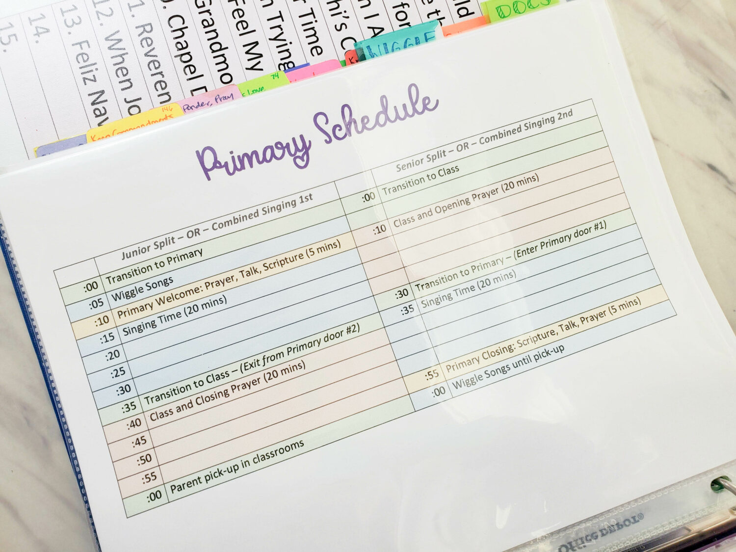 Getting Organized in Singing Time using file folders to easily sort printable lesson plans