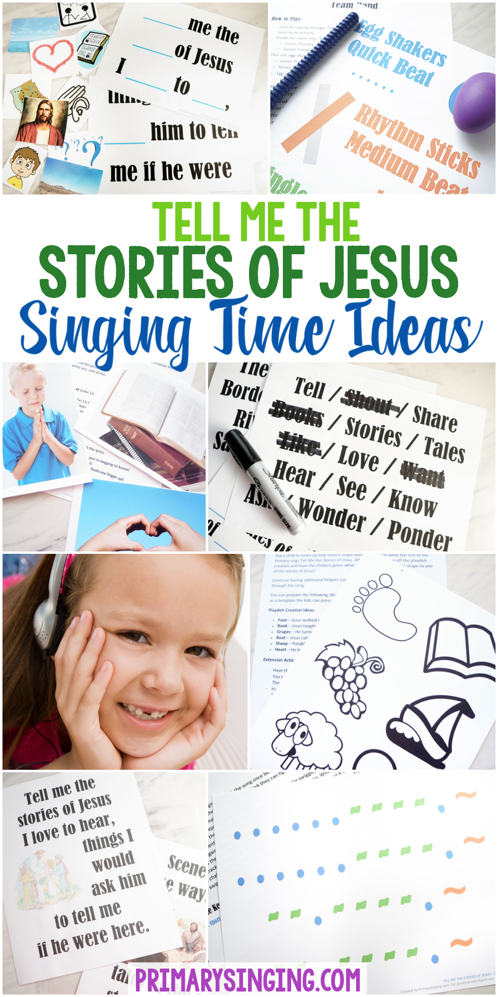 21 Singing Time Ideas for Tell Me the Stories of Jesus - Teach this fun LDS Primary Song for the New Testament Come Follow Me! Easy lesson plans and printable song helps for teaching for Primary Music Leaders / Choristers. 