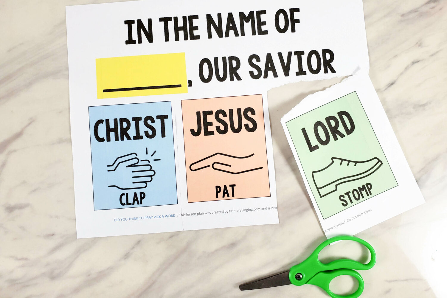 Did You Think to Pray Pick a Word singing time idea lesson plan and printable helps for LDS Primary Music Leaders teaching helps!
