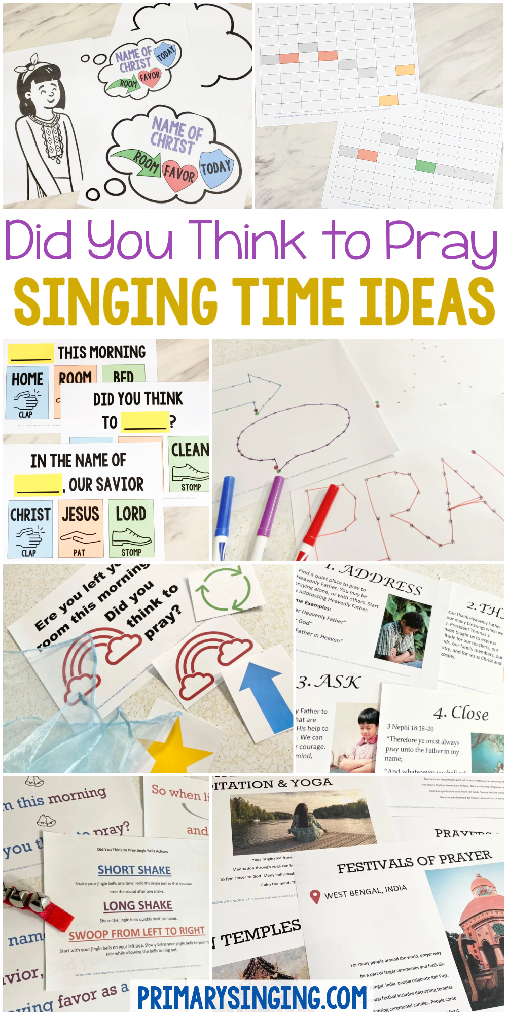 Did You Think to Pray singing time ideas - fun and easy ways to teach this song with printable song helps and lesson plans for LDS Primary music leaders. New Testament Come Follow Me song for Primary chorister.