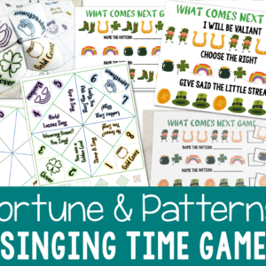 St Patrick's Day Fortune Teller & What's Next Games | Printable lesson plan Singing Time Kids Activities Sequence Patterns LDS Primary Music