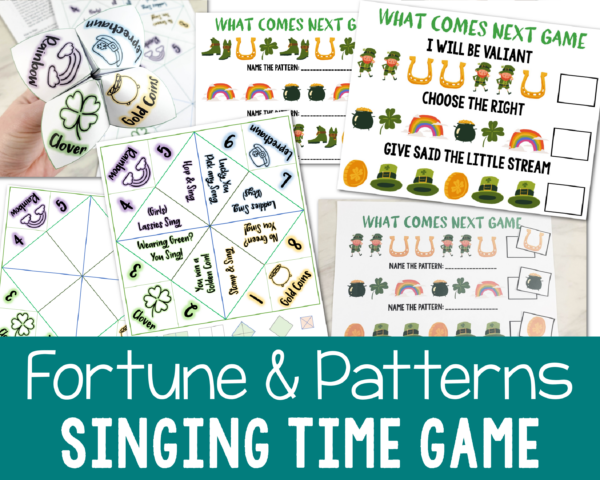 St Patrick's Day Fortune Teller & What's Next Games | Printable lesson plan Singing Time Kids Activities Sequence Patterns LDS Primary Music