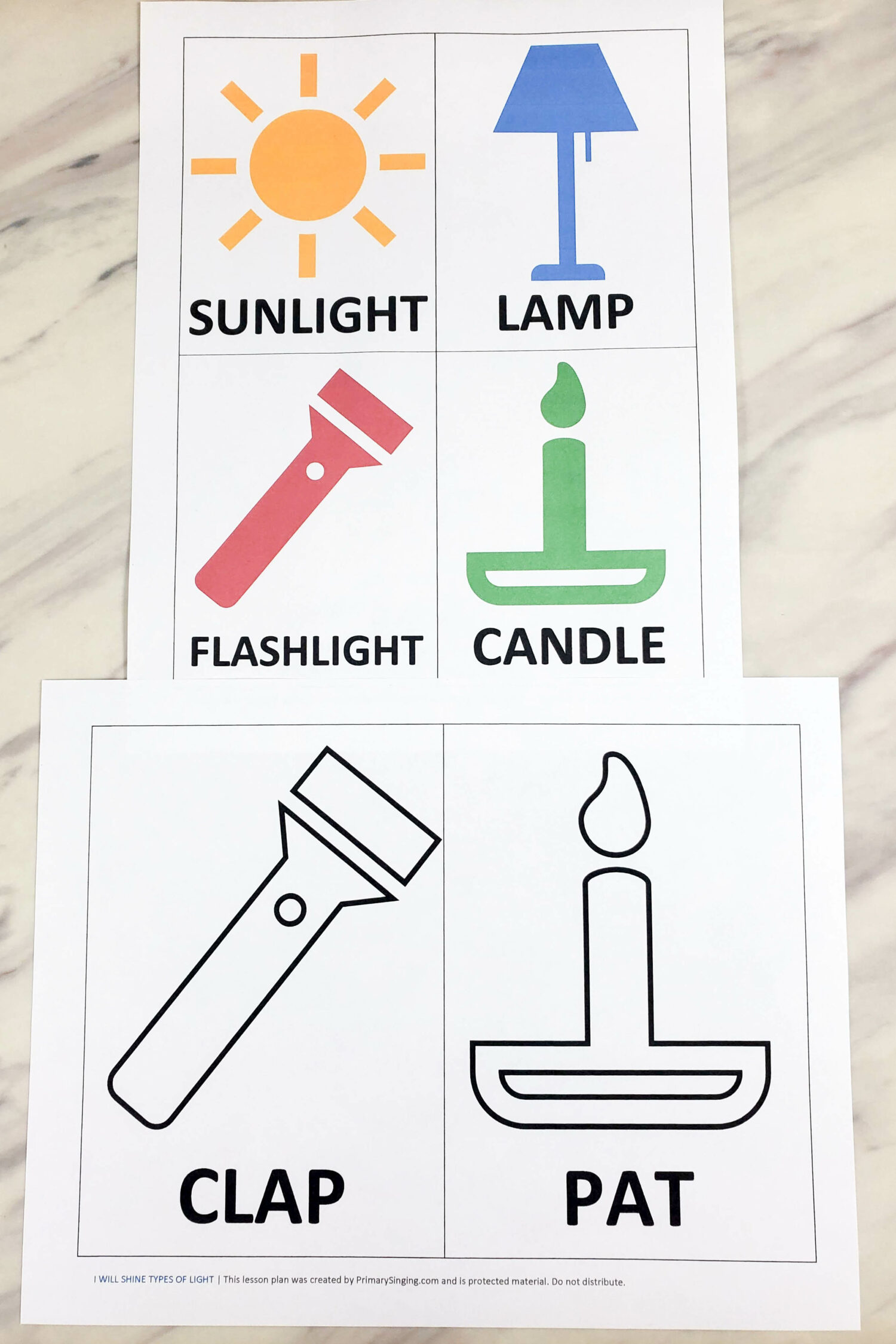 I Will Shine Types of Light - Use these different representation and sources of light to help deepen the connection with this song and sharing our personal light of Christ. Plus fun actions you can use as you sing the word "light" throughout the song! Fun singing time idea for LDS Primary music leaders teaching this song.