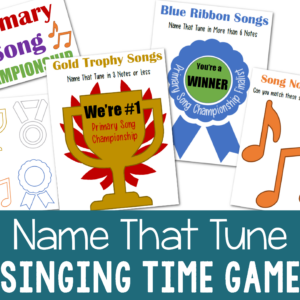 Name That Tune Championship Review Game | LDS Singing Time PDF for Primary Music Leaders