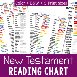 New Testament Printable Reading Chart & Bookmark | LDS Come Follow Me Bible Reading Tracker + POSTER | 2 Formats