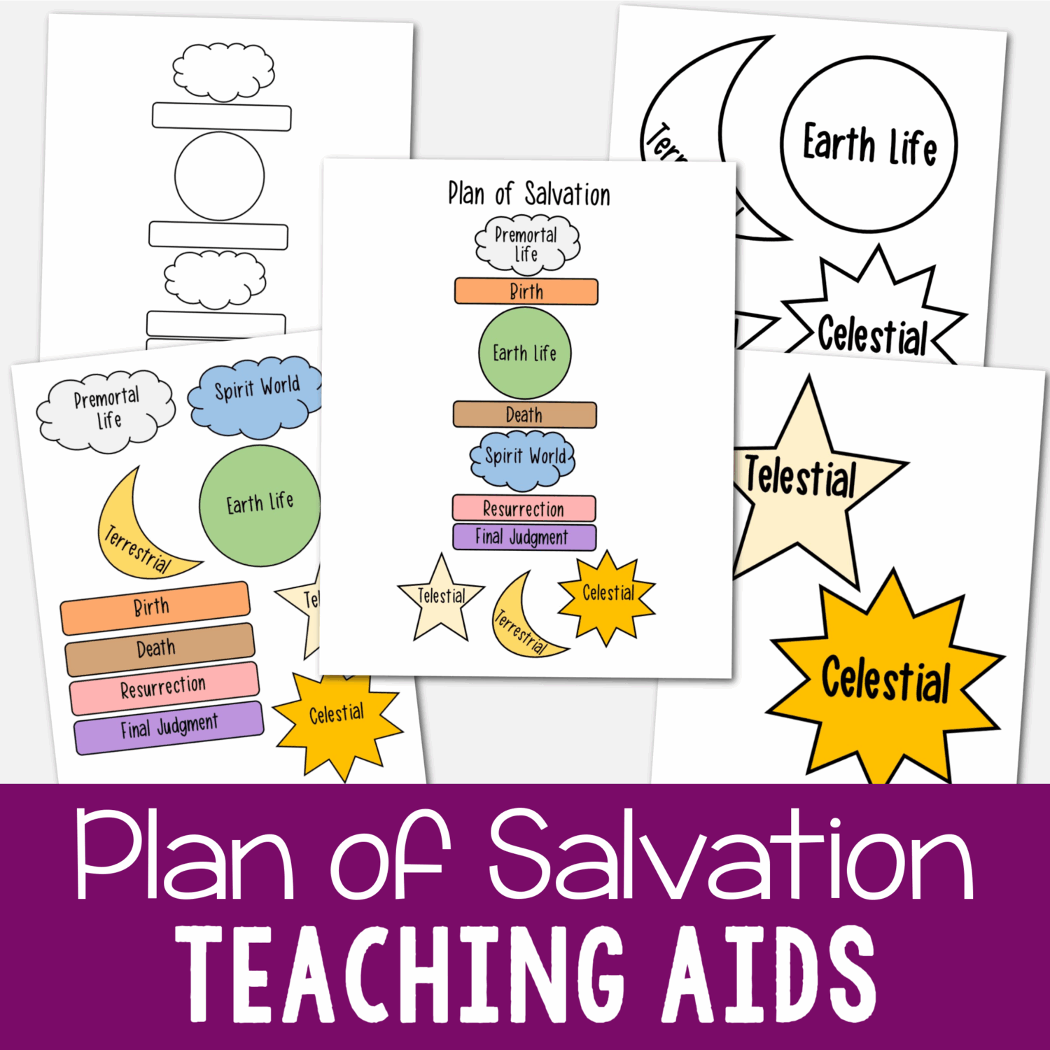 Old Testament Bulletin Board Ideas 13 Plan of Salvation Teaching visual aids packet printable singing time helps primary sunday school seminary lesson plan