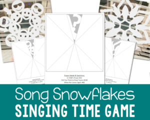 Primary Song Snowflakes Printable Templates | 7 PDF Template to cut Snowflakes to Review LDS Primary Songs in Singing Time
