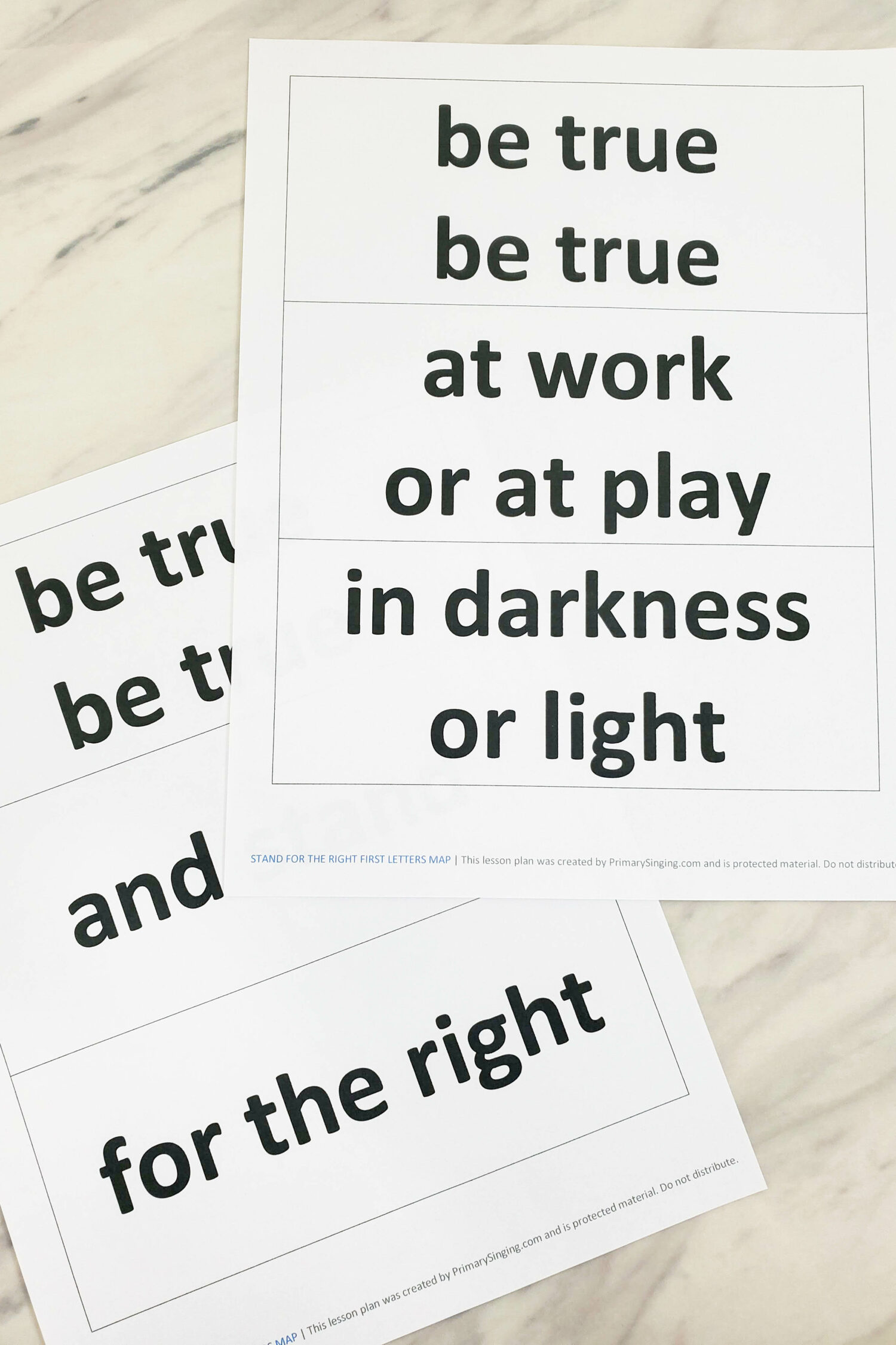 Stand for the Right First Letters Map singing time idea with lesson plan and printable song helps for LDS Primary music leaders! Cut up the letter cards into simple puzzles, have them put them in the correct order, or use one of the various activity ideas to make the most out of teaching this song in your Primary room!