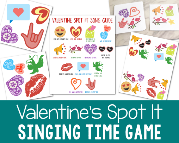Valentine's Day Spot It Singing Time Game | LDS Primary Music Leader Review Activity