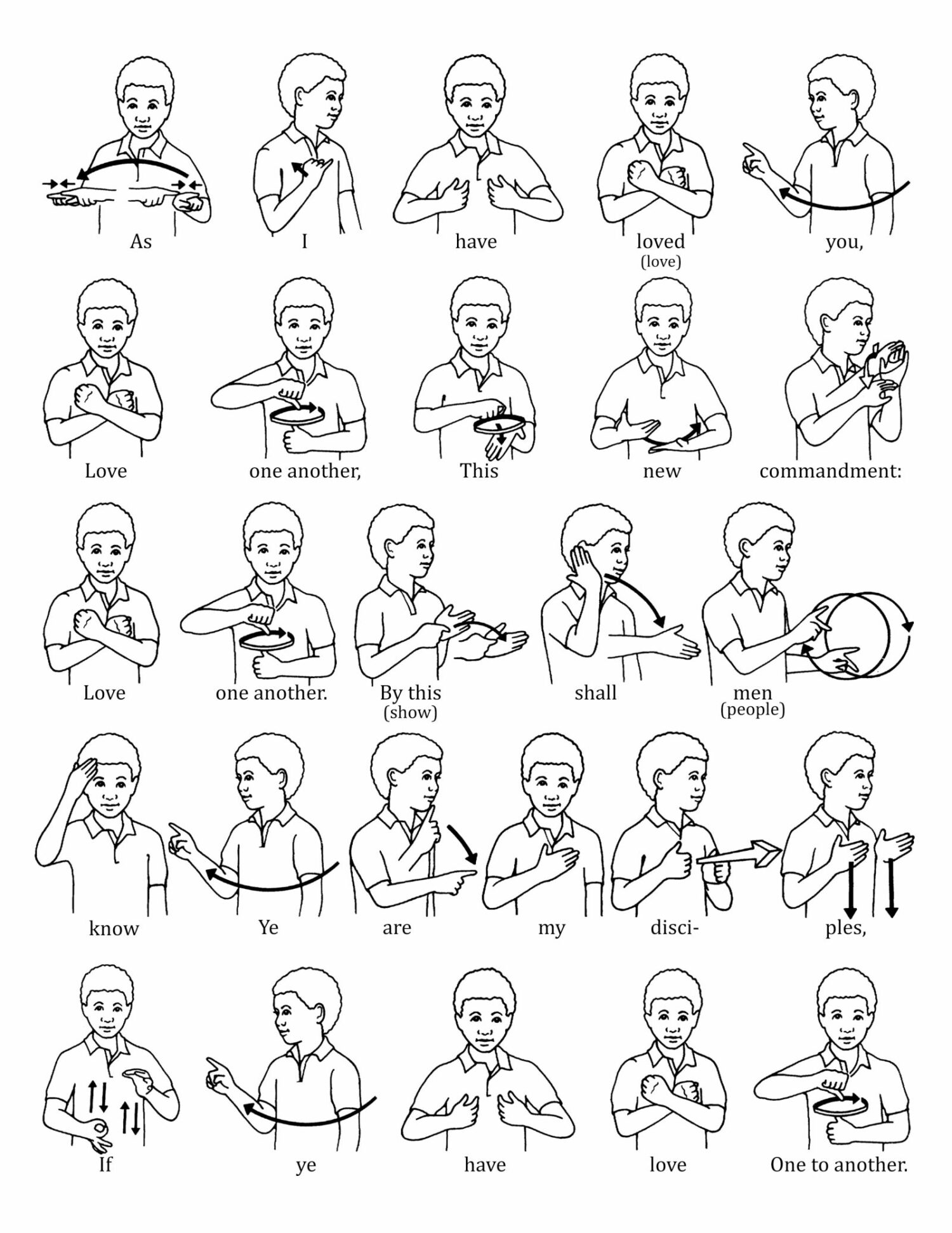 How to Use ASL Sign Language to Teach a Song Singing time ideas for Primary Music Leaders sign language love one another