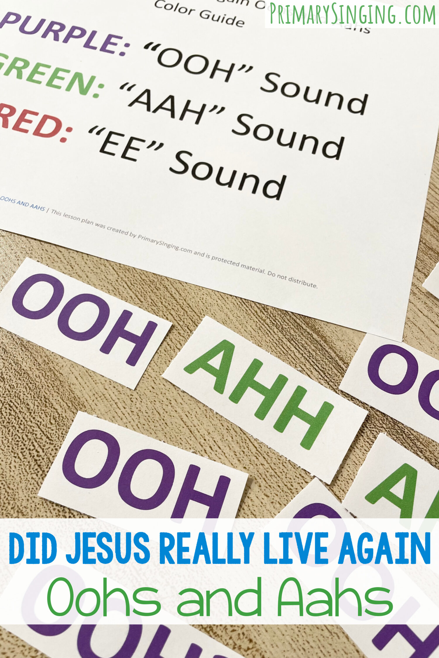 Use this Did Jesus Really Live Again Oohs and Aahs word game to replace lyrics with vowel sounds to review this Come Follow Me New Testament Song for LDS Primary Music Leaders.