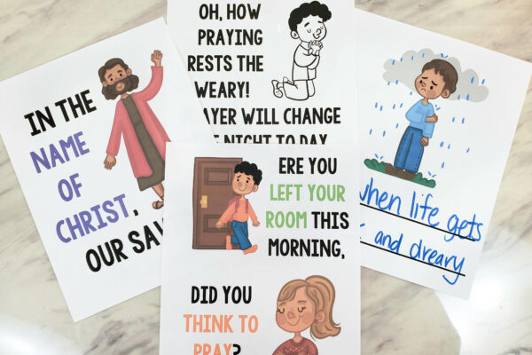 Did You Think to Pray? Singing time ideas for this LDS hymn printables and slideshow flip chart visual aids in different sizes for Primary music leaders.