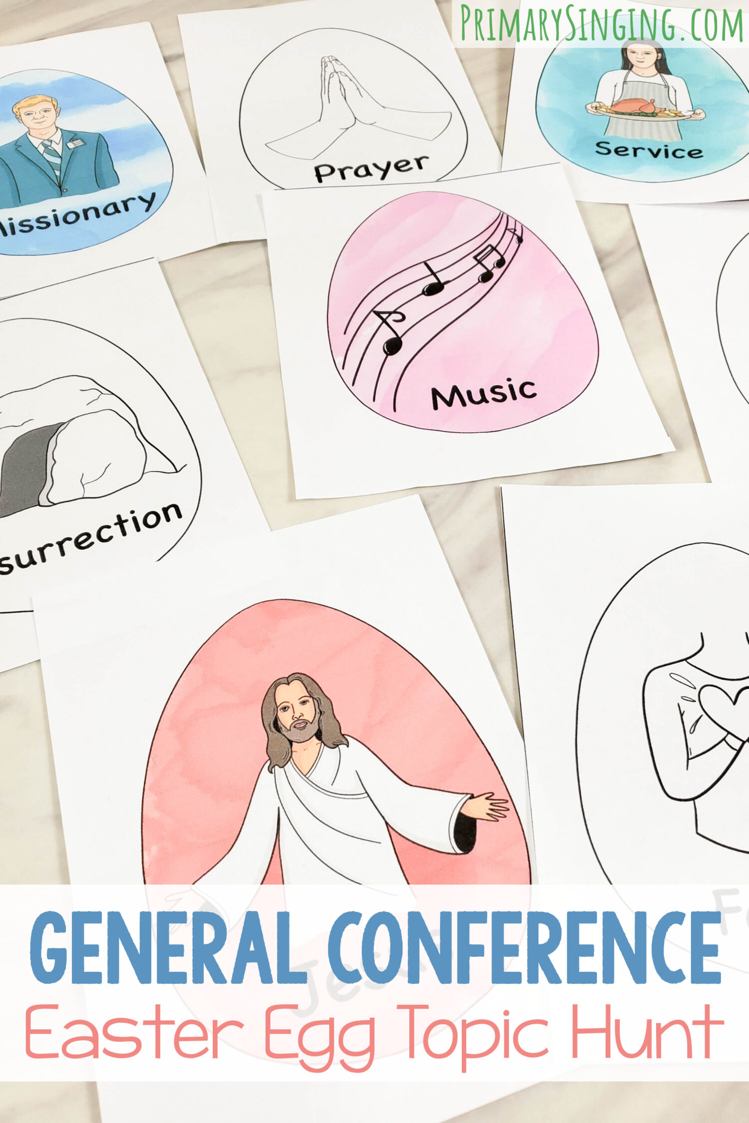 General Conference Easter Egg Hunt Singing time ideas for Primary Music Leaders General Conference Easter Egg Topics