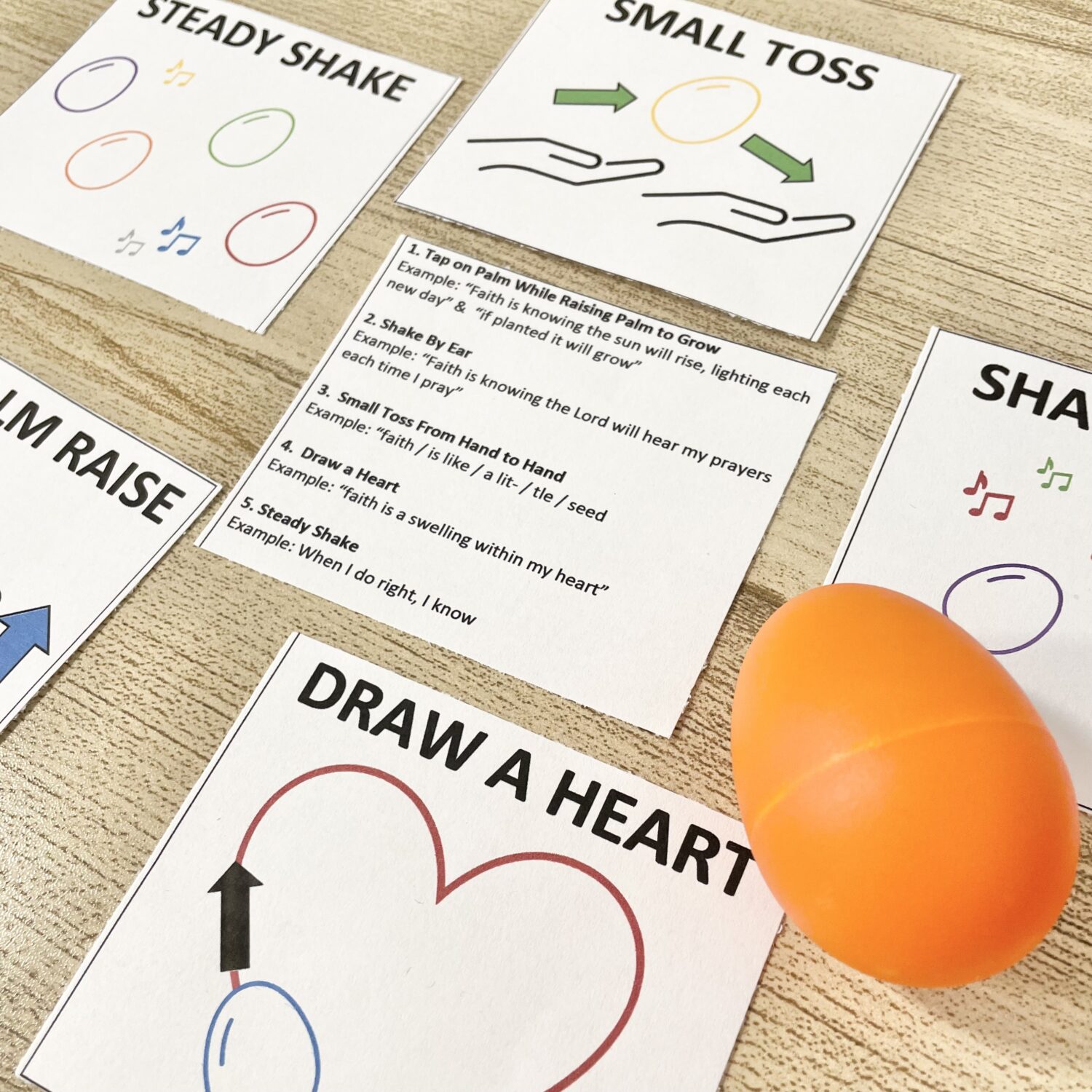 You will love this fun Faith Song Egg Shakers living music activity with 5 different actions to use with egg shakers for LDS Primary Music Leaders teaching this Come Follow Me New Testament Song.