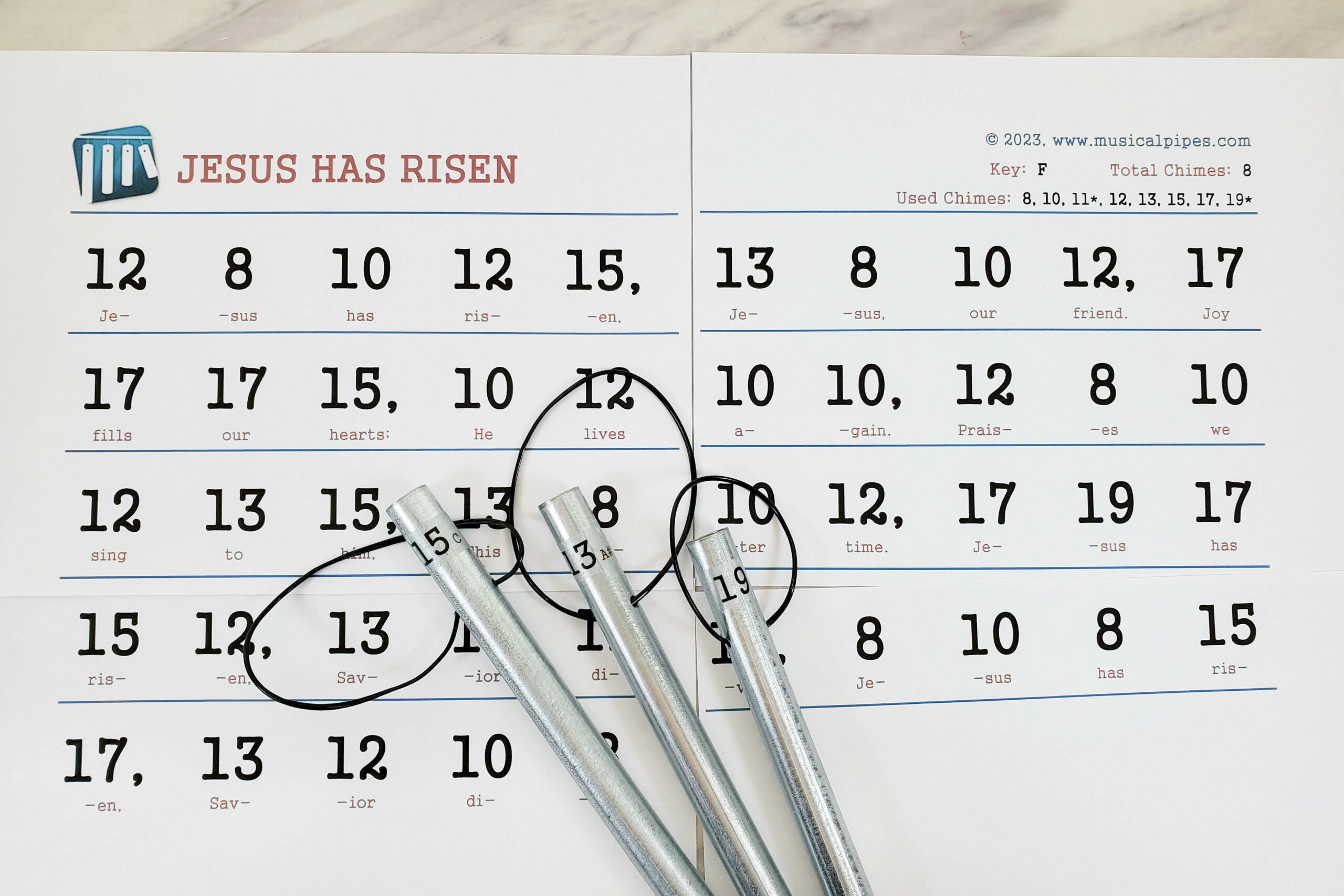 Jesus Has Risen Chimes Chart fun Easter Singing Time idea for LDS Primary music leaders. Use this printable bell chart that works with numbered chimes. 