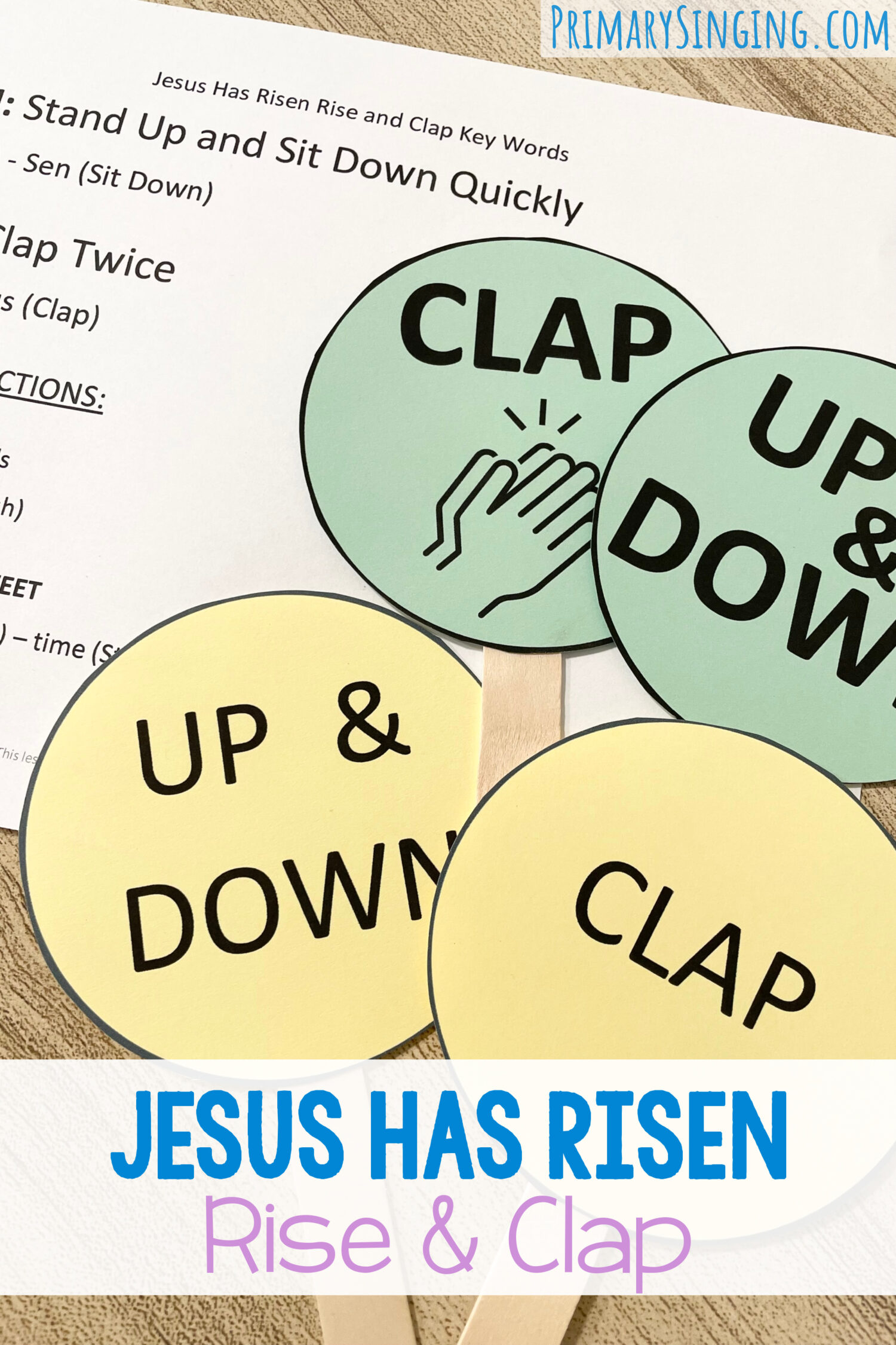 Use this fun Jesus Has Risen Rise and Clap movement activity to review this song while using actions on key words for LDS Primary Music Leaders teaching Come Follow Me New Testament.