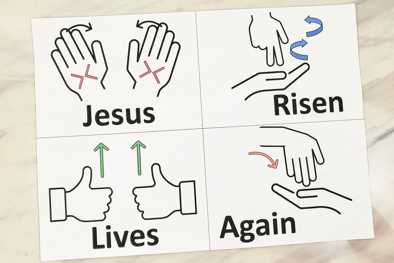 Jesus Has Risen ASL sign language singing time with deep meaning for connecting the song lyrics to the resurrection of Jesus Christ just in time for Easter! Use these printable song helps and lesson plan for LDS Primary music leaders.