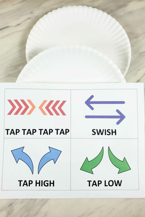 Keep the Commandments paper plates singing time idea fun and easy rhythm pattern to follow the lyrics for LDS Primary music leaders.
