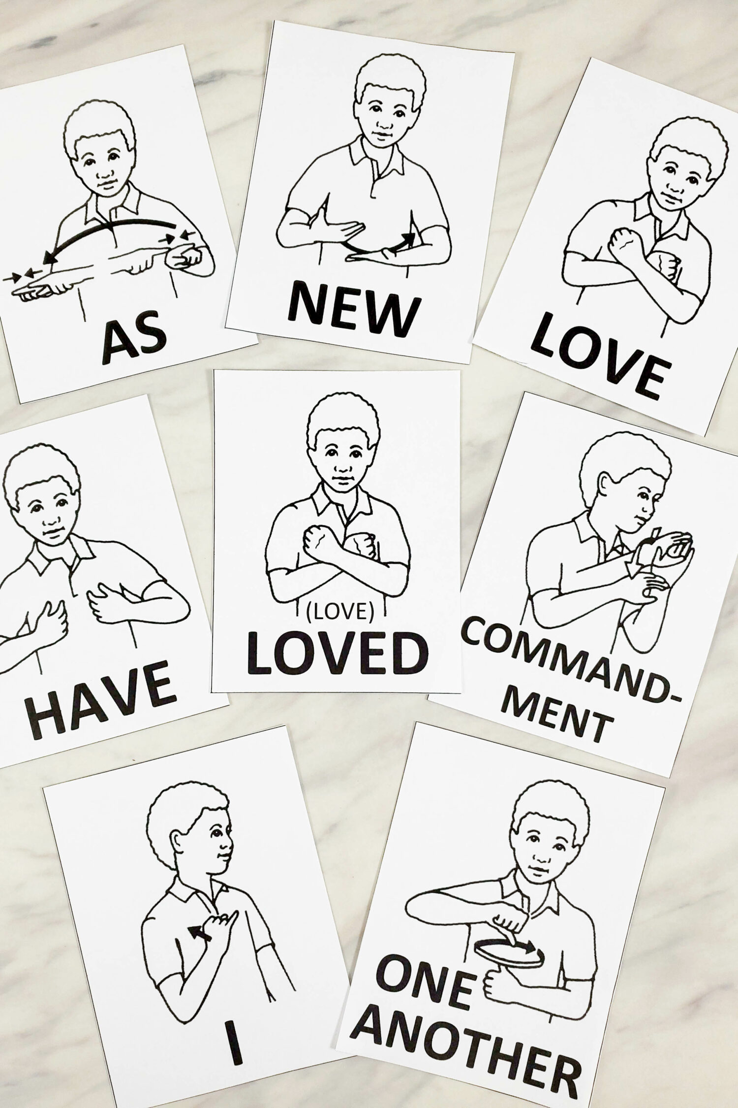 Love One Another ASL Cards Easy ideas for Music Leaders Love One Another ASL Signs7