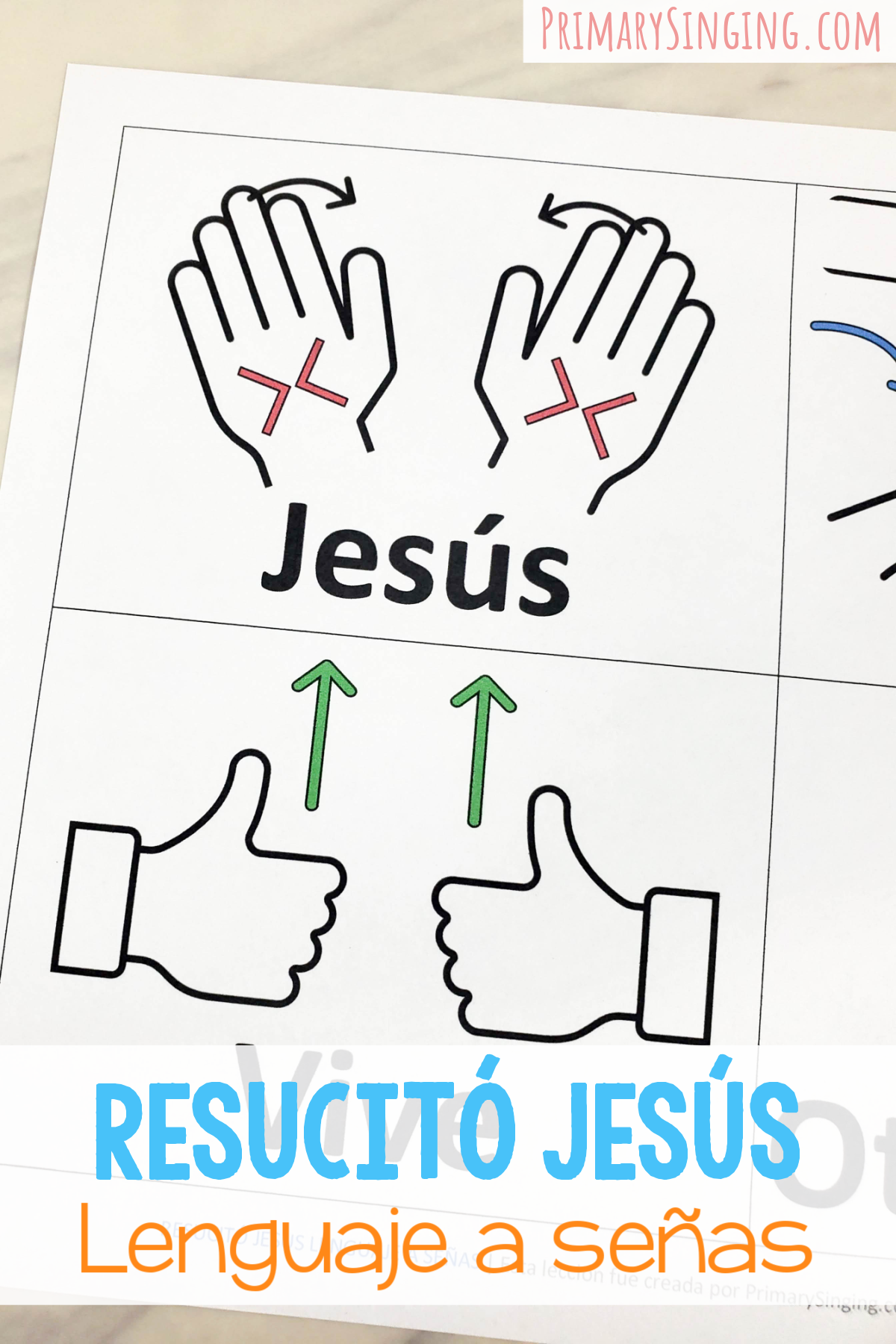 Encontrarás 4 tarjetas de lenguaje a señas para Resucitó Jesús y un plan de lección incluido en esta publicación. Para los líderes de música de la Primaria el tiempo para cantar. SUD