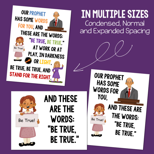 Stand for the Right flip chart and visuals for learning this song printables for LDS Primary music leaders or choristers for singing time