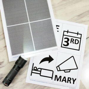 Did Jesus Really Live Again Shadow Pictures - Use a dark screen to hide your coordinating pictures and then shine a flashlight to reveal the hidden pictures magically! This is a fun singing time idea the kids are going to love. With printable song helps for LDS Primary music leaders or Come Follow Me for families.