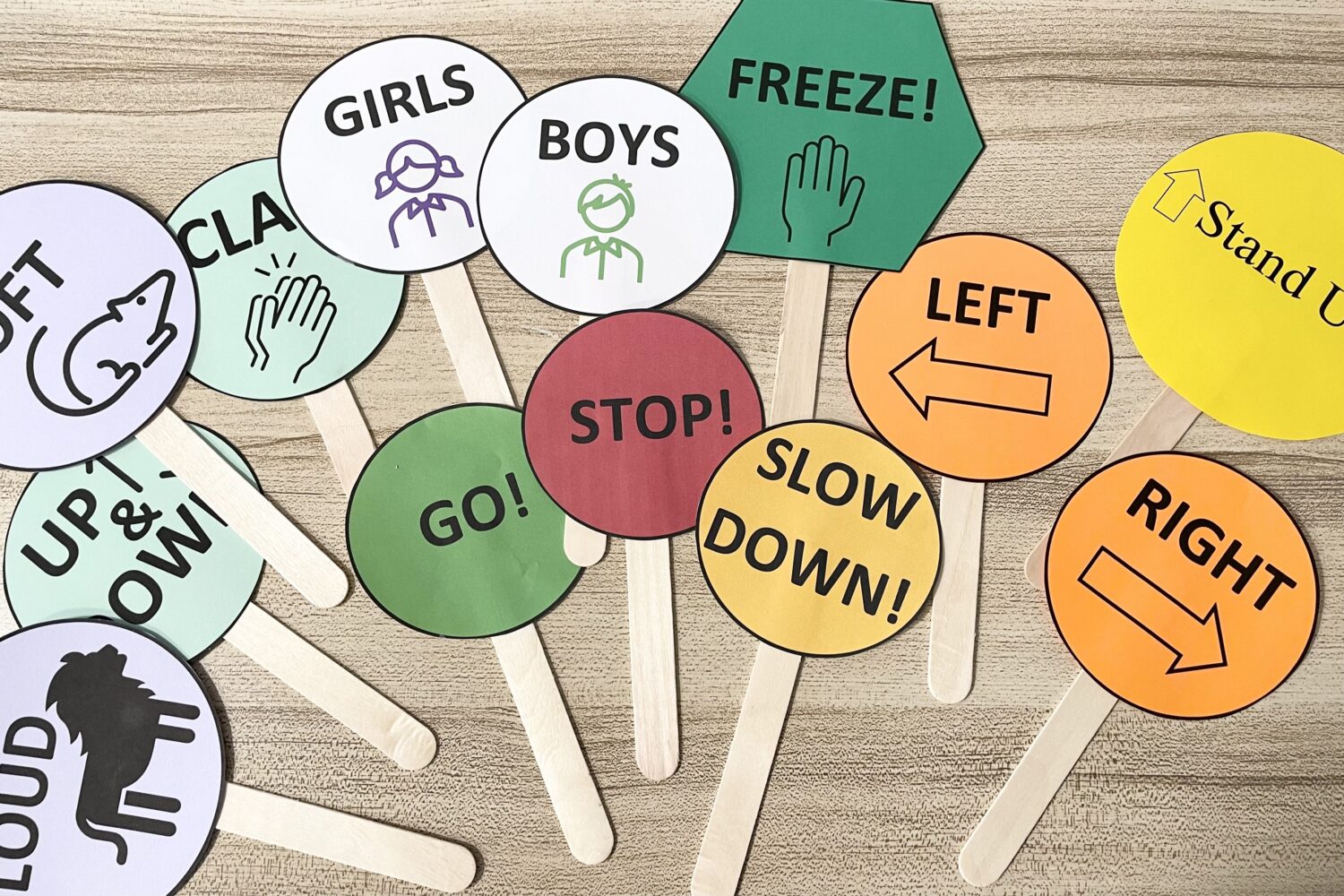 Use these Primary Cue Cards to add some fun to any singing time activity with simple popsicle stick signs to add movement and variety while you review!