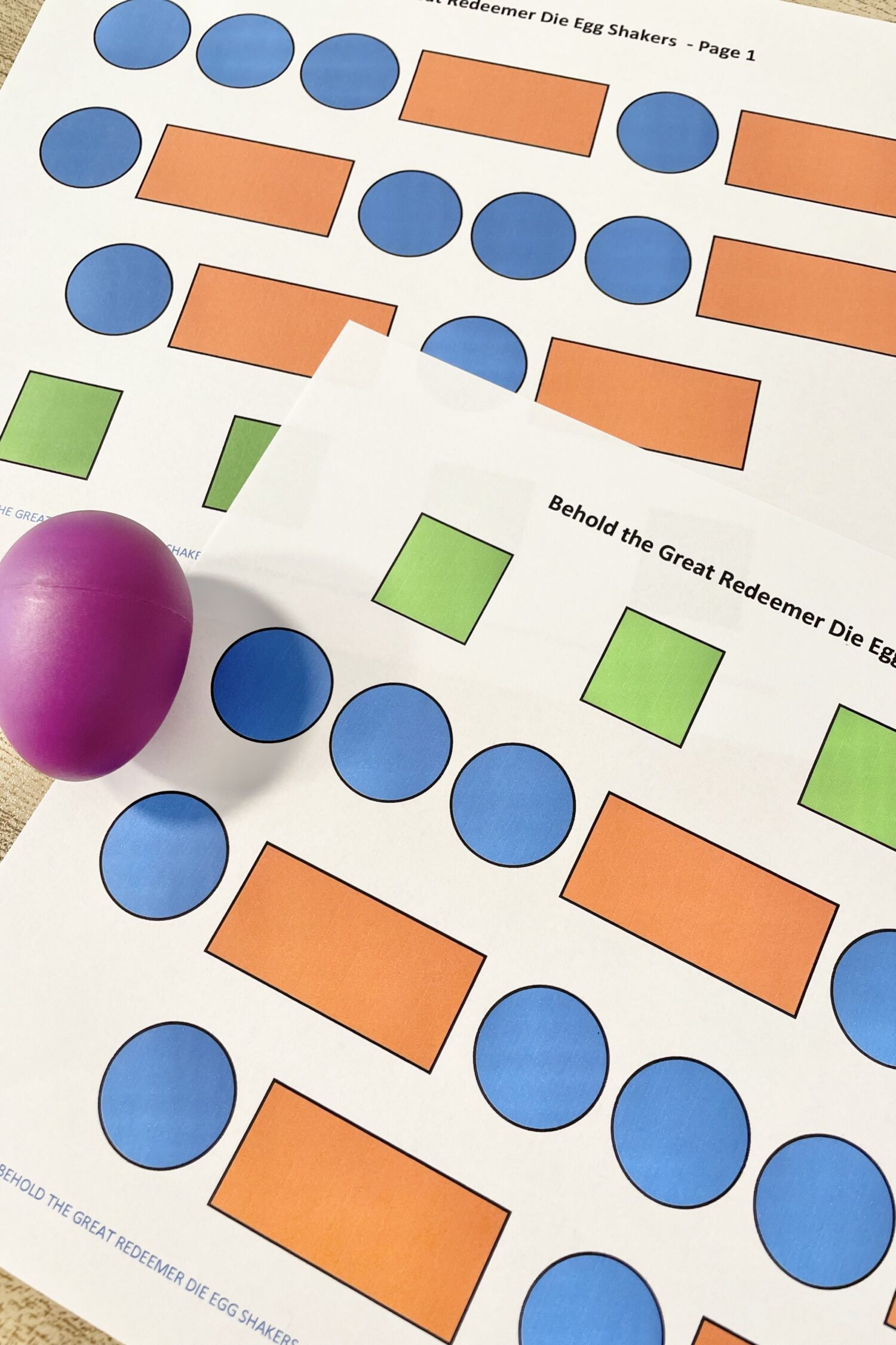 Behold the Great Redeemer Die Egg Shakers! Use this egg shaker pattern with 3 rhythms to review this Come Follow Me New Testament song for LDS Primary Music Leaders. 