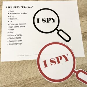 I See a Hero I Spy Primary Game! Have children choose a mystery item around the room and give clues while you sing this Father's Day Song for LDS Primary Music Leaders.