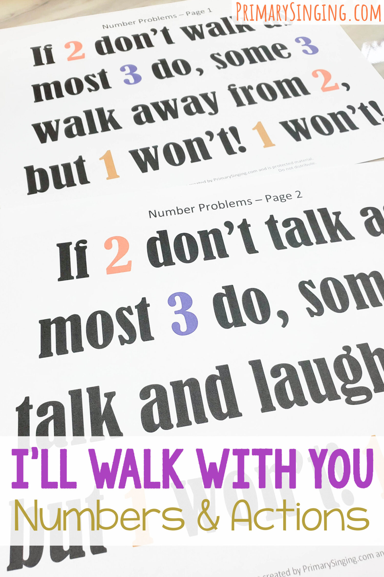 I'll Walk with You Numbers and Actions singing time activity for LDS Primary Music Leaders teaching this song as part of the Come Follow Me New Testament song picks! You'll love this number representation of several keywords that help make learning the song fun and interesting using logic learning styles.