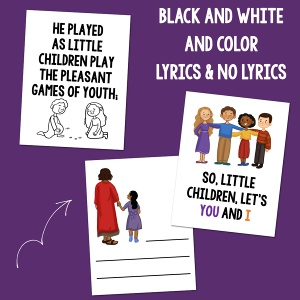 Jesus Once Was a Little Child singing time and flip chart printables for LDS Primary music leaders