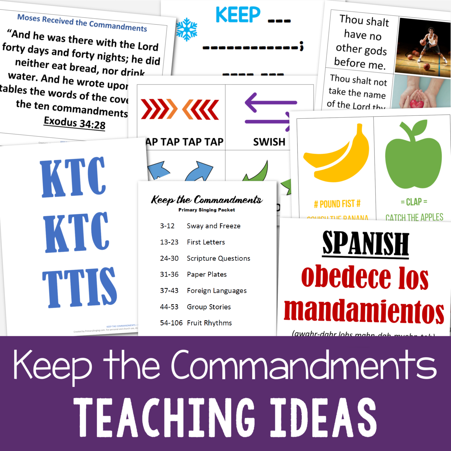 November Doctrine & Covenants Primary Songs List 4 Keep the Commandments Singing time teaching packet with lesson plans and song helps for LDS Primary music Leaders