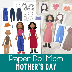 Make a Mom Paper Doll printable singing time activity and lesson plan for LDS Primary music leaders for a fun way to teach Mother's Day songs.