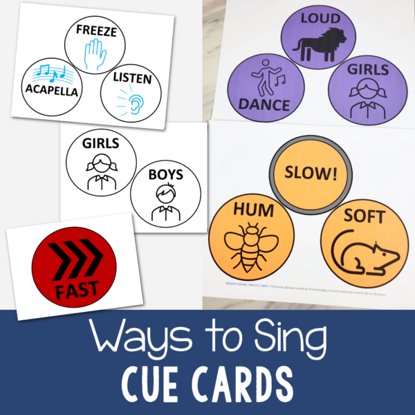 Ways to sing singing time cue cards easy printable cards to hold up signs with different ways to sing through a variety of songs! A great resource for LDS Primary Music Leaders or Elementary music teachers.