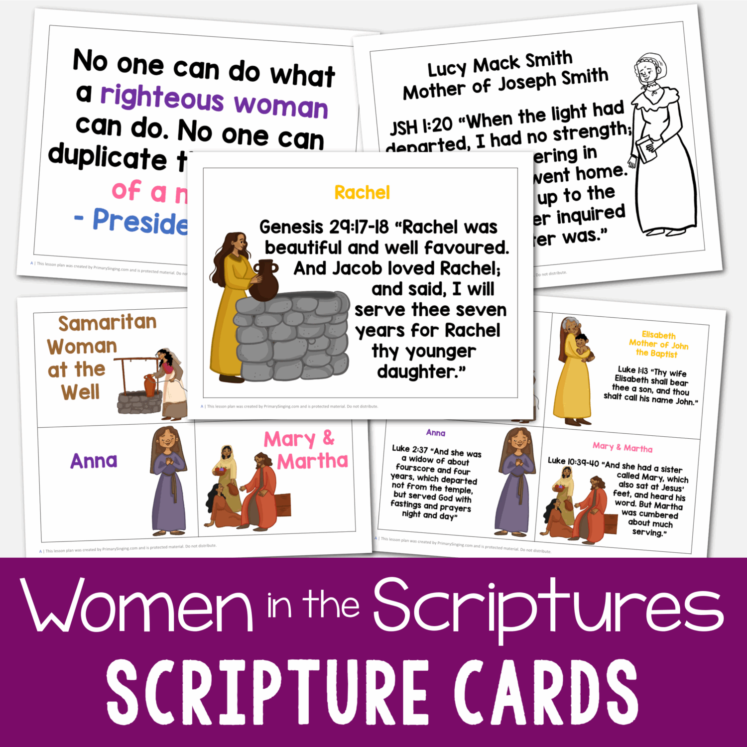 Old Testament Bulletin Board Ideas 15 Women in the Scriptures Cards - Use these hero cards to teach about 25 different Women in the Scriptures to tell their stories. Includes a scripture or just their name and an illustration. 1/4 page and full page cards. LDS Printables.