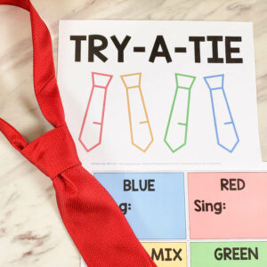 Try a Tie Father's Day singing time idea for LDS Primary music leaders. Have the kids try on different ties and lead your song pick!