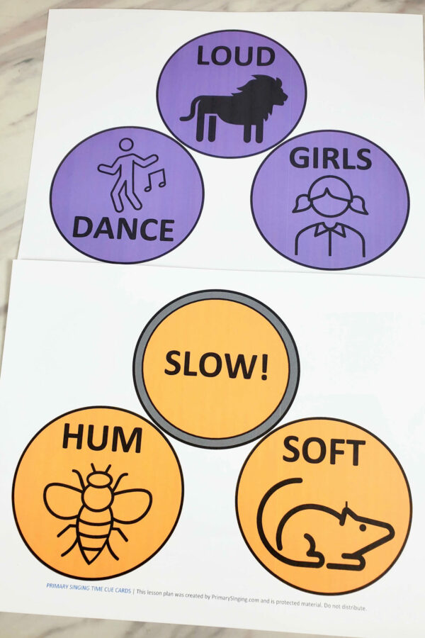 Ways to sing cue cards easy printable cards to hold up signs with different ways to sing through a variety of songs!