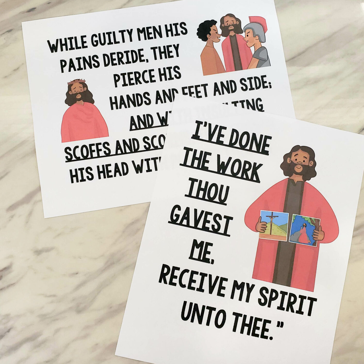 Behold the Great Redeemer Die Flip Chart & Visual Aids printable song helps for LDS Primary music leaders for singing time
