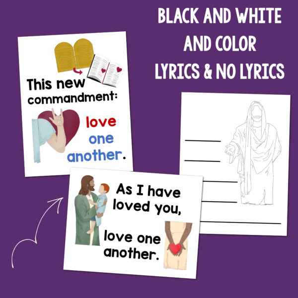 Love One Another Flip Chart in color and black and white