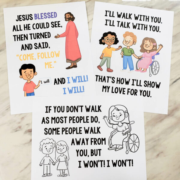 I'll Walk with You Flip Chart display of different formatting styles