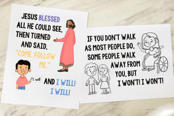 I'll Walk with You Flip Chart 2 views with color and black and white