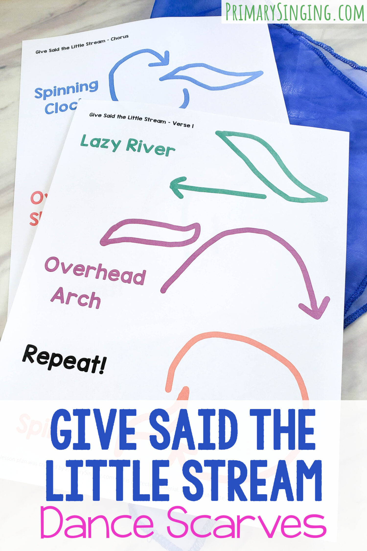 Give Said the Little Stream Dance Scarves fun simple pattern that coordinates with the lyrics and helps represent the "give" nature of the song! With a printable dance scarves chart for LDS Primary Music Leaders.