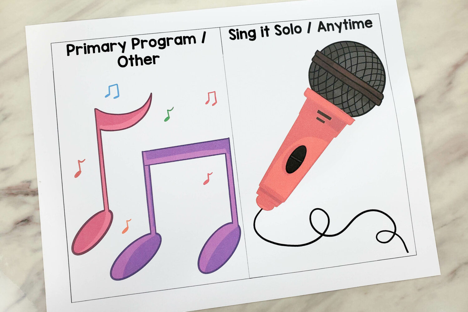 Free printable Hot & Cold singing time review game cards