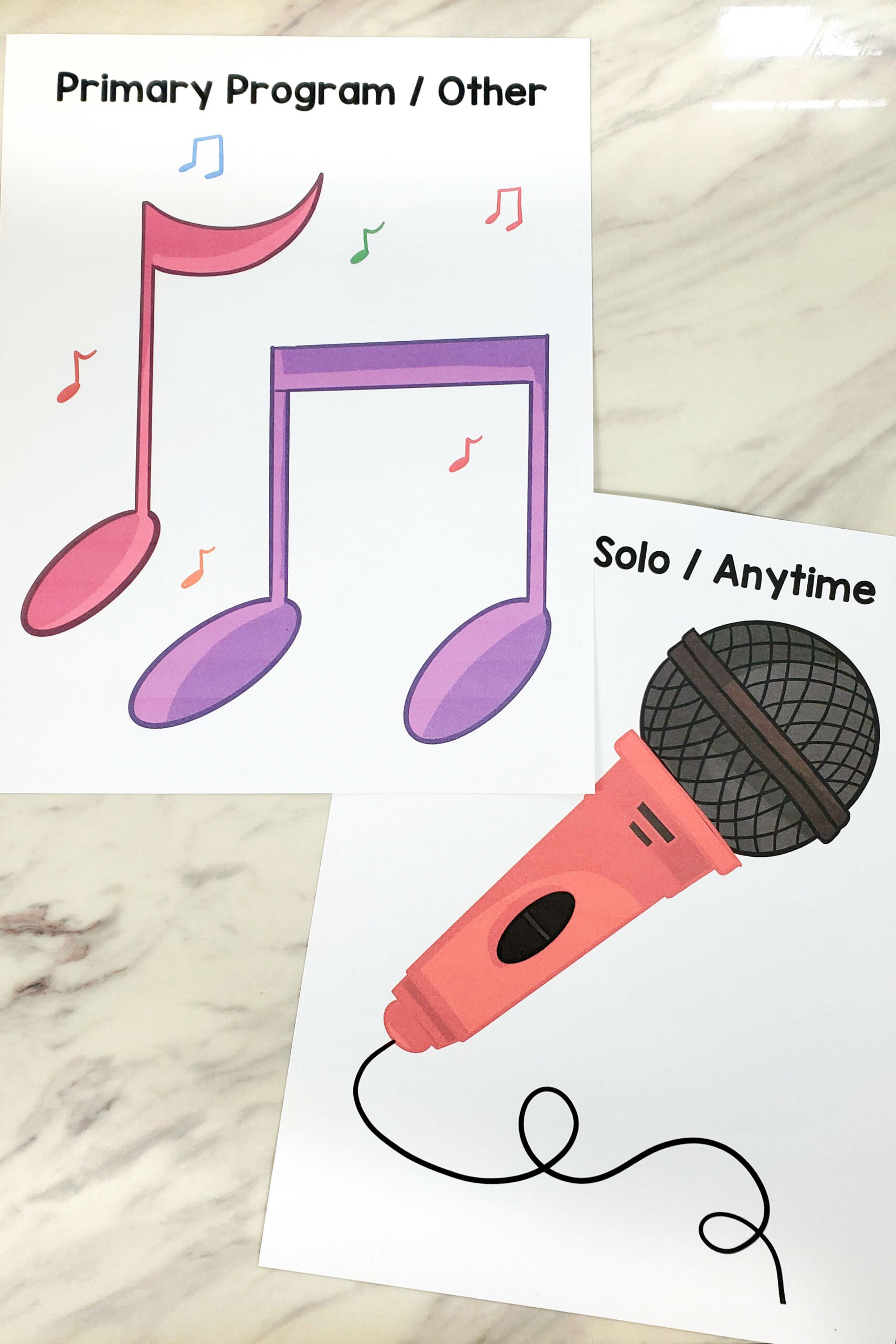Printable Hot & Cold singing time review game cards